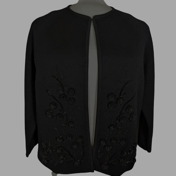 Vtge Beaded Wool jacket mid 80's to early 90'sBust 42" length 24"3/4 Sleeves 25" - Picture 7 of 10